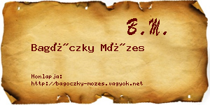 Bagóczky Mózes névjegykártya